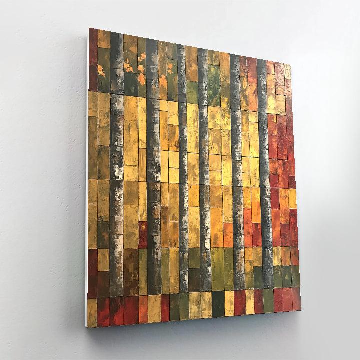 Jean-Paul Riopelle Inspired Autumn Forest Tessellation paint by color