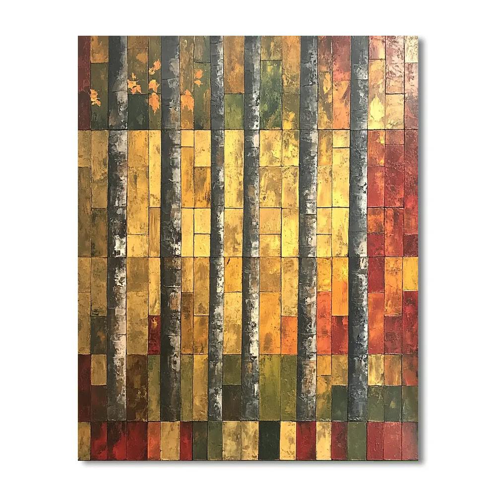 Jean-Paul Riopelle Inspired Autumn Forest Tessellation paint by color