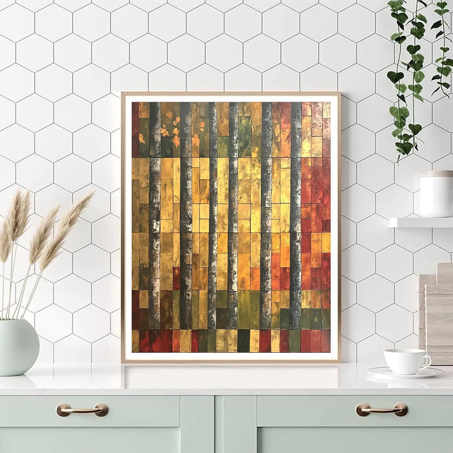 Jean-Paul Riopelle Inspired Autumn Forest Tessellation paint by color