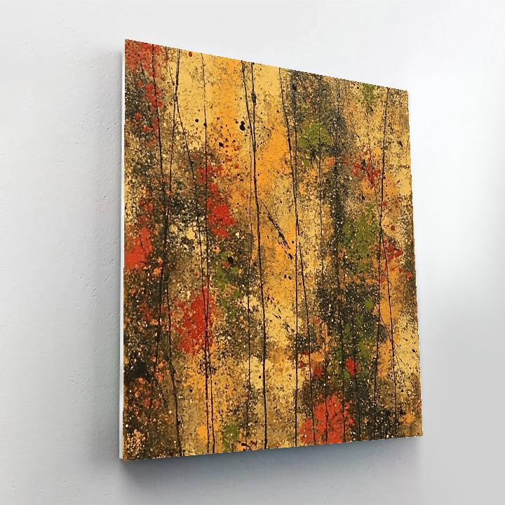 Jackson Pollock Inspired Autumnal Symphony Of Earth Tones paint by color