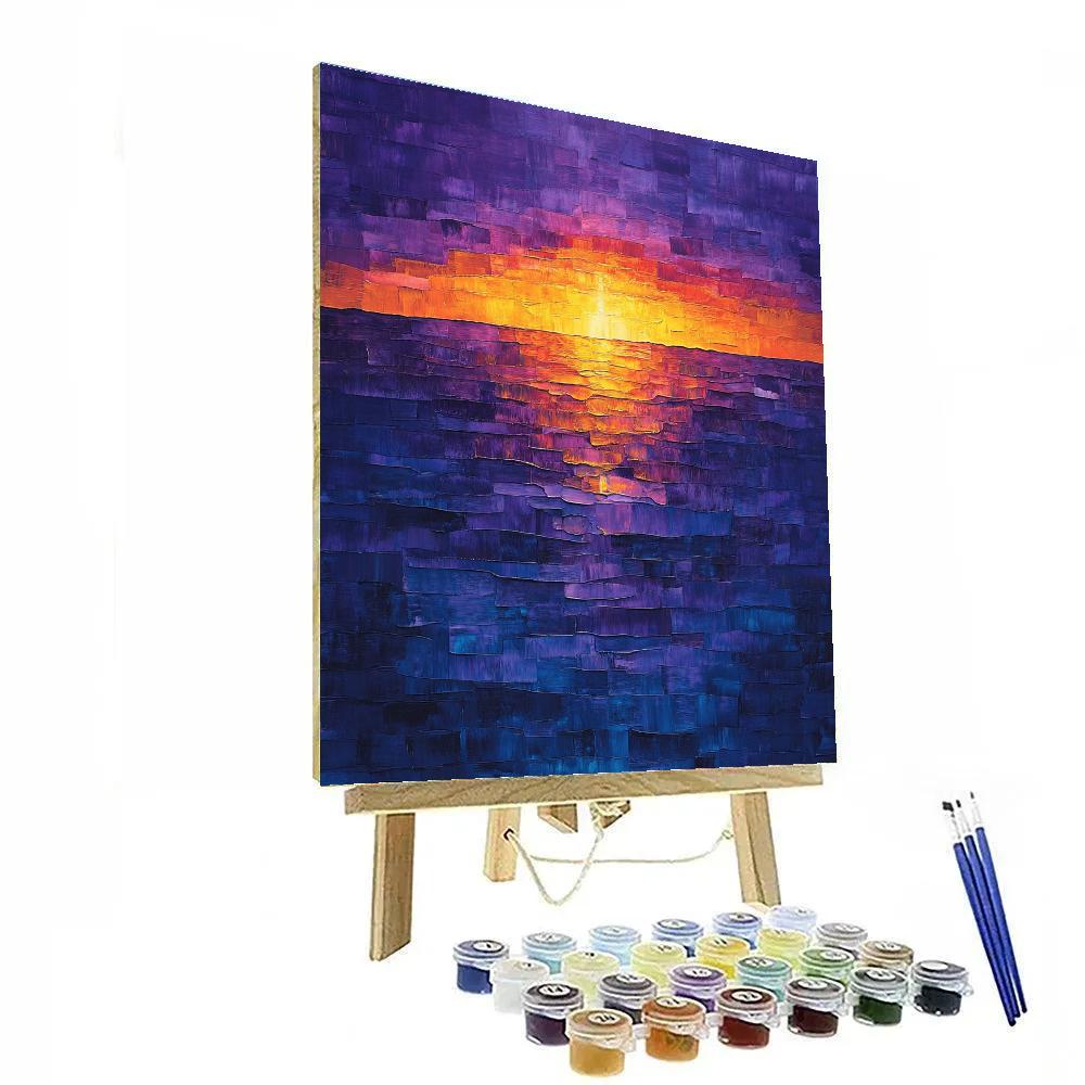 Jean-Paul Riopelle Inspired Mosaic Twilight Glimmer DIY paint by numbers