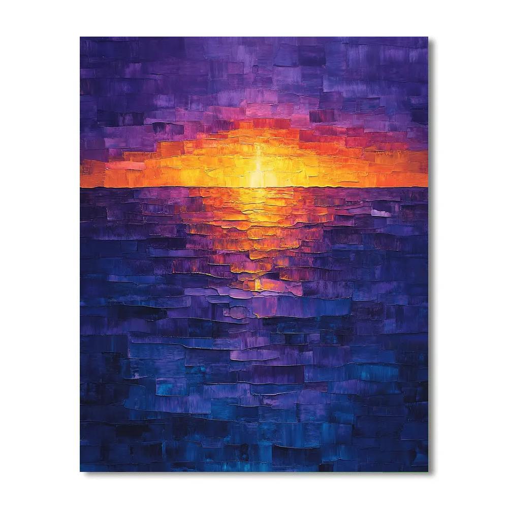 Jean-Paul Riopelle Inspired Mosaic Twilight Glimmer DIY paint by numbers