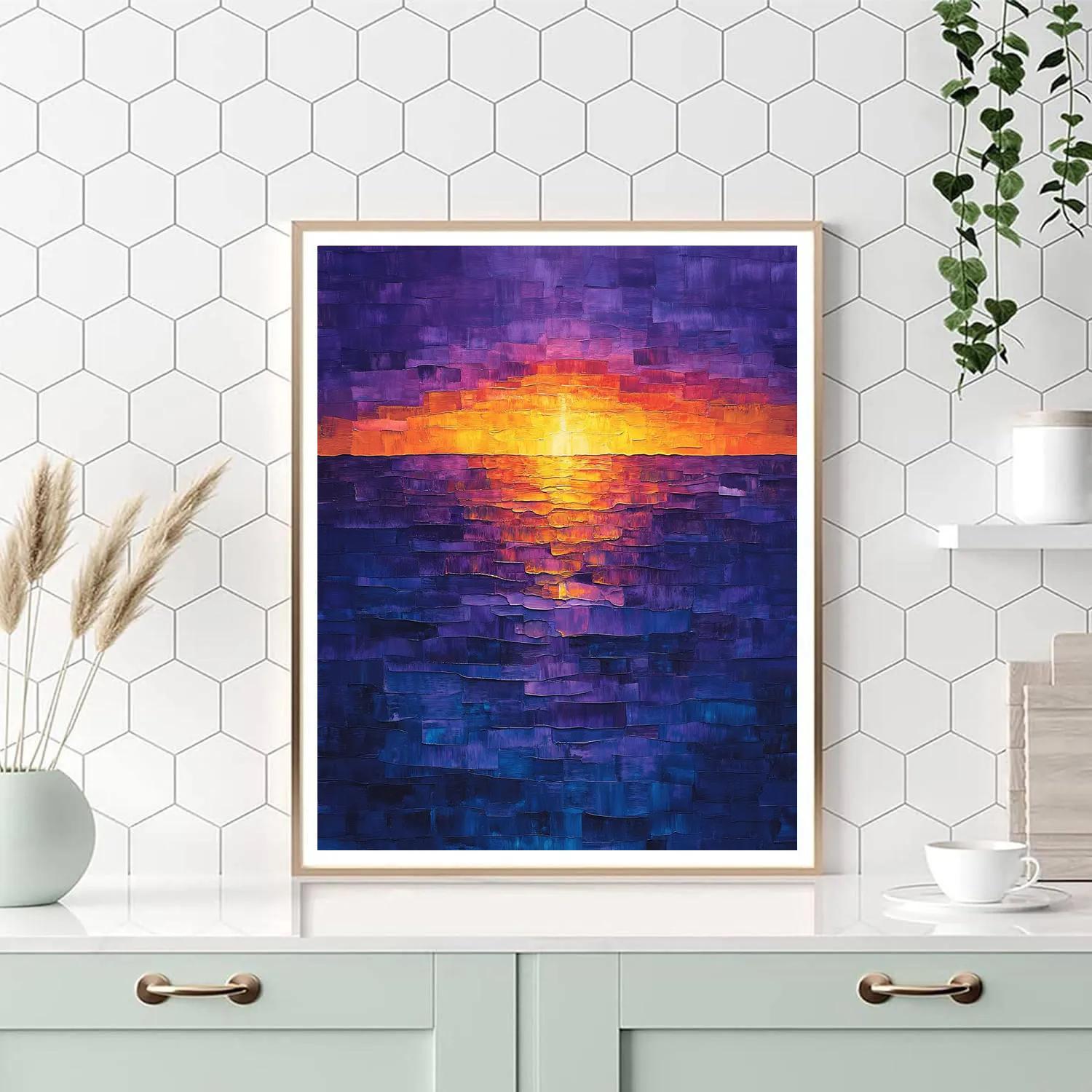 Jean-Paul Riopelle Inspired Mosaic Twilight Glimmer DIY paint by numbers