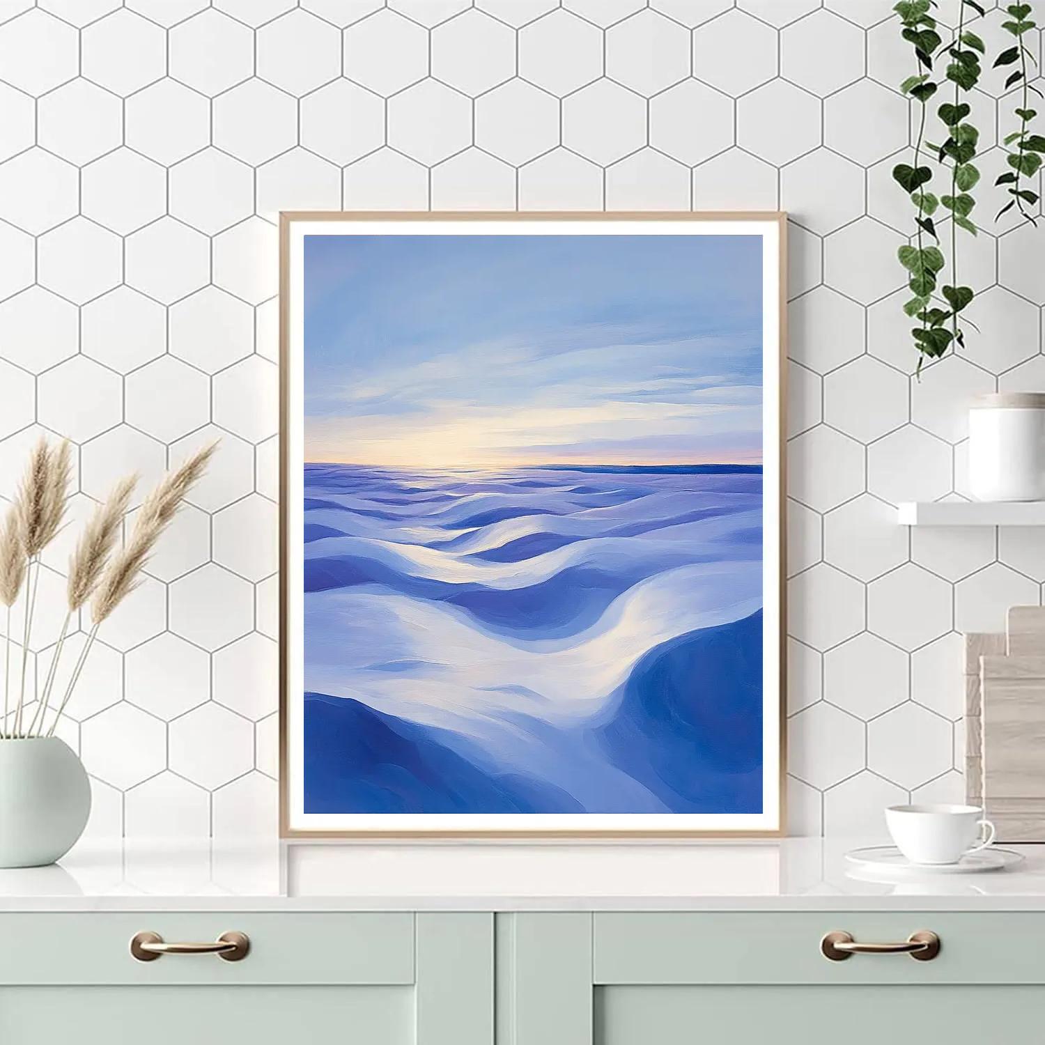 Lawren Harris Inspired Snowfield Under Luminous Sky paint by numbers