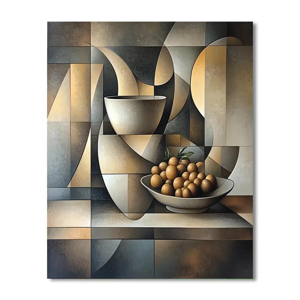 Pablo Picasso Inspired Fractured Still Life With Ceramic Vase Numbered painting kits