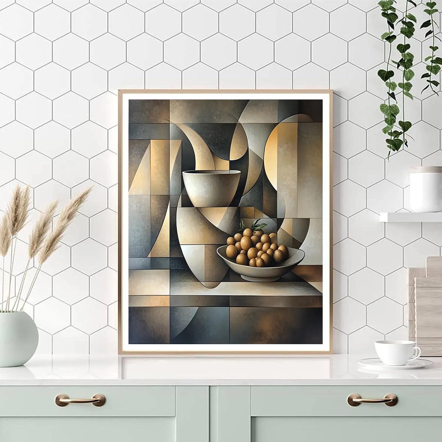 Pablo Picasso Inspired Fractured Still Life With Ceramic Vase Numbered painting kits