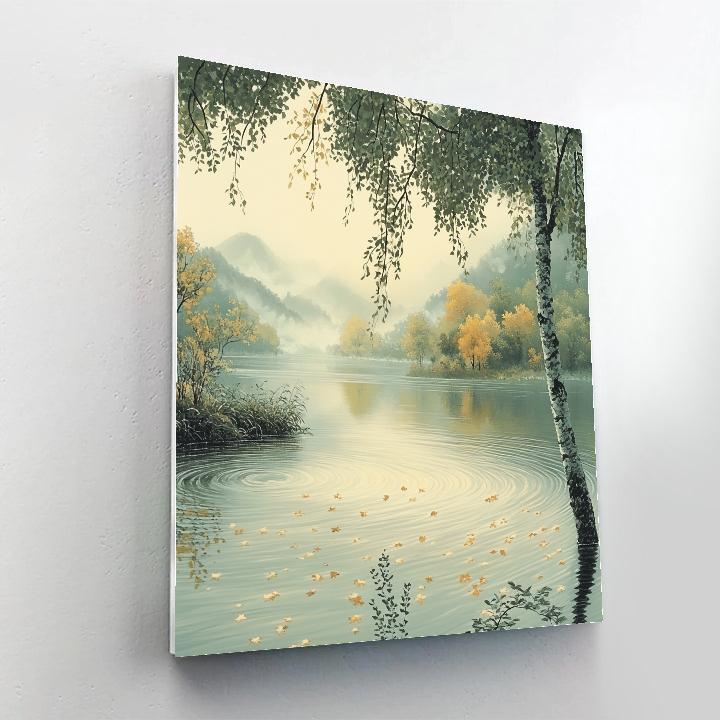 Hiroshige Inspired Serene Autumn River painting number kit