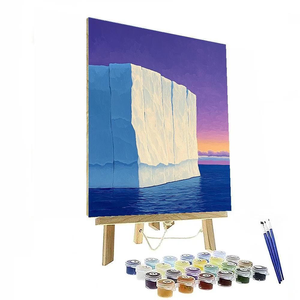 Lawren Harris Inspired Radiant Iceberg Against Northern Horizon paint by color