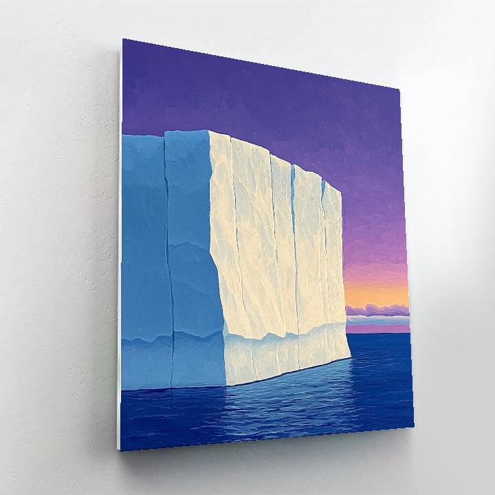 Lawren Harris Inspired Radiant Iceberg Against Northern Horizon paint by color