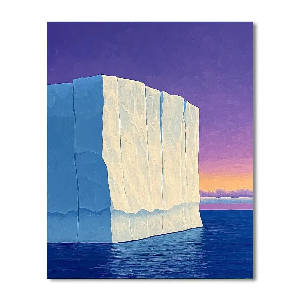 Lawren Harris Inspired Radiant Iceberg Against Northern Horizon paint by color