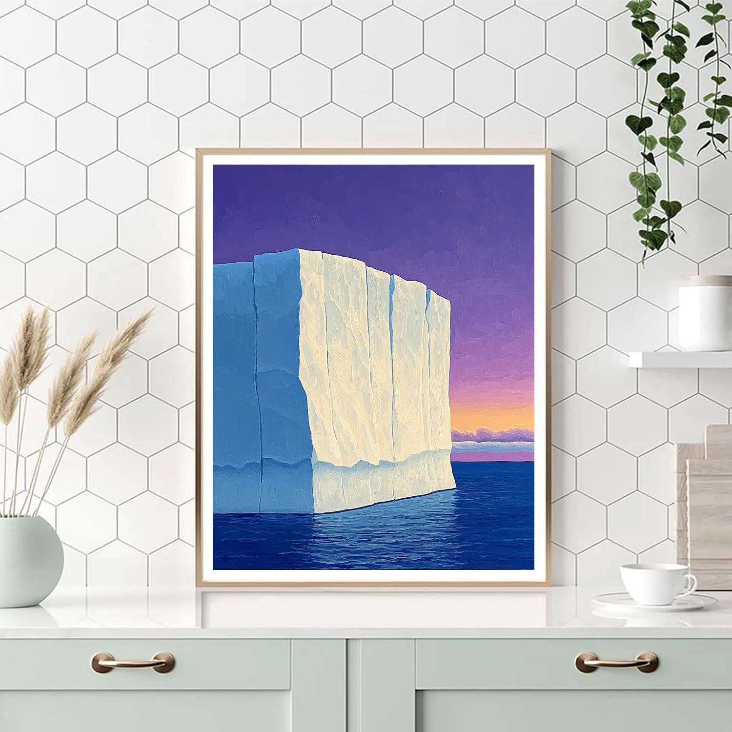 Lawren Harris Inspired Radiant Iceberg Against Northern Horizon paint by color