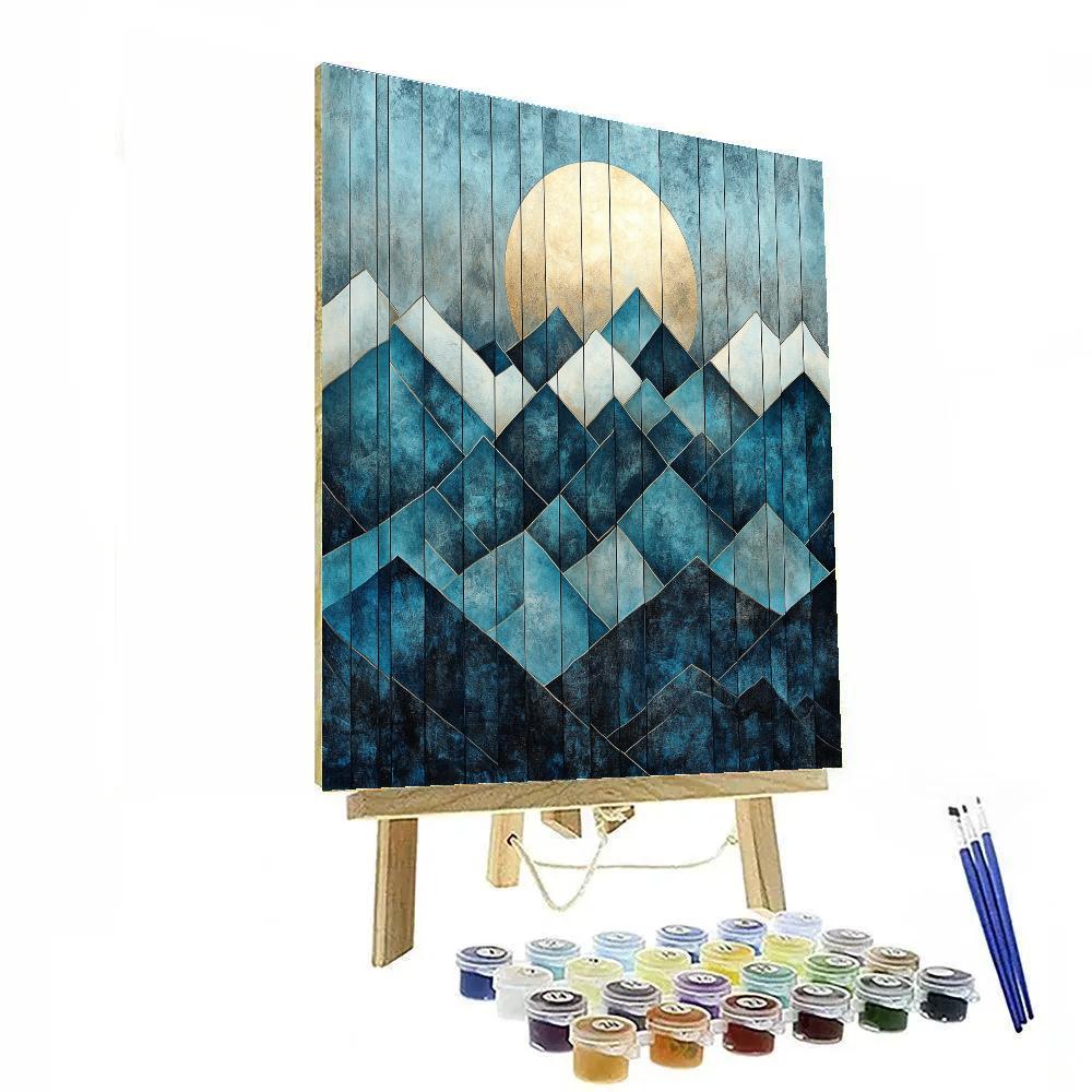 Pablo Picasso Inspired Angular Mountain Landscape With Moon painting number kit