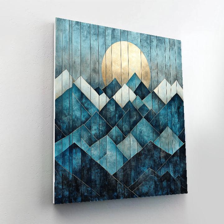 Pablo Picasso Inspired Angular Mountain Landscape With Moon painting number kit