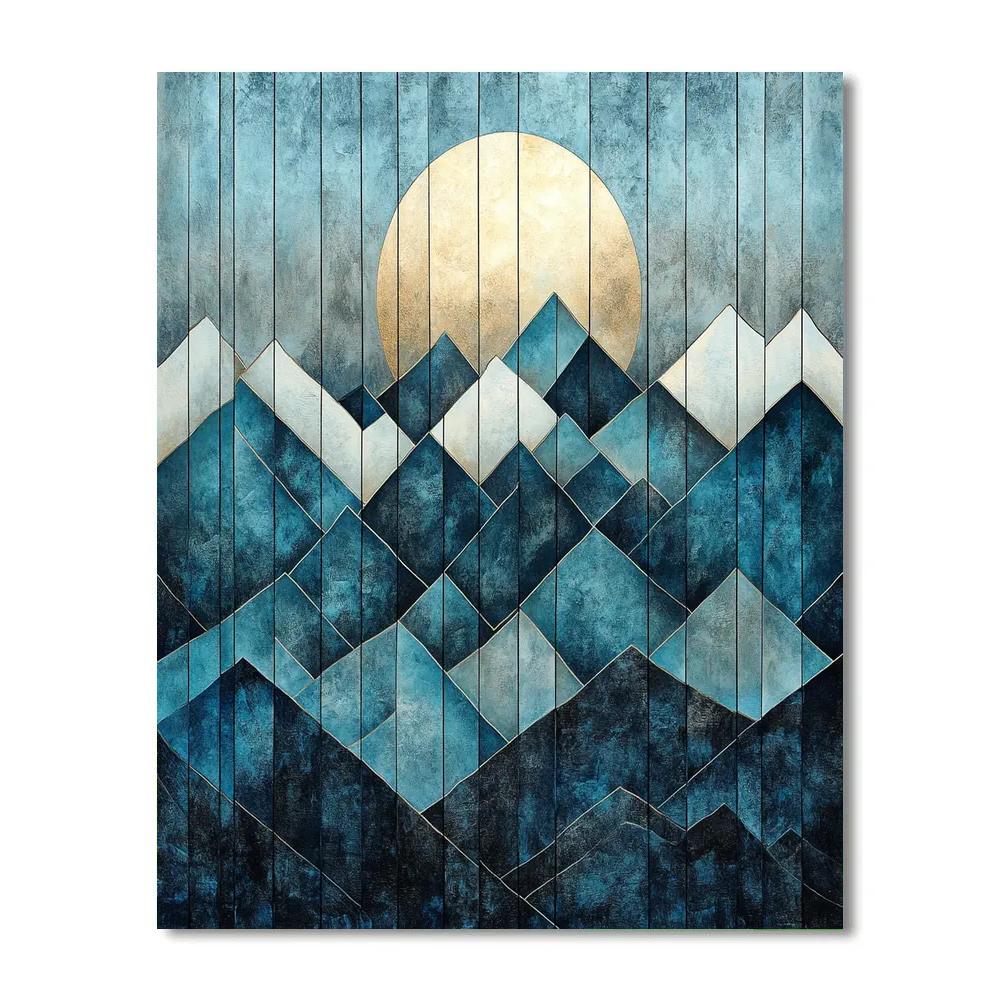 Pablo Picasso Inspired Angular Mountain Landscape With Moon painting number kit