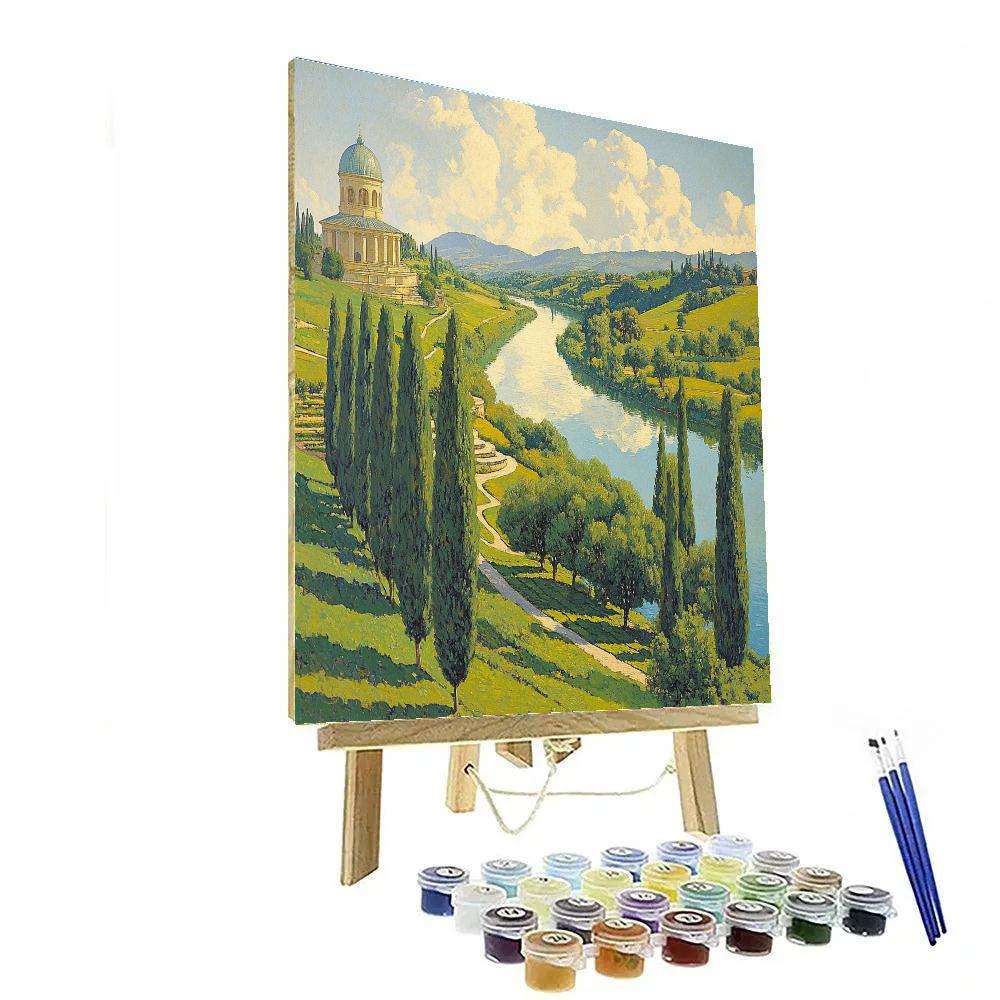 Raphael Inspired Harmonious Horizon With Flowing River DIY paint by numbers