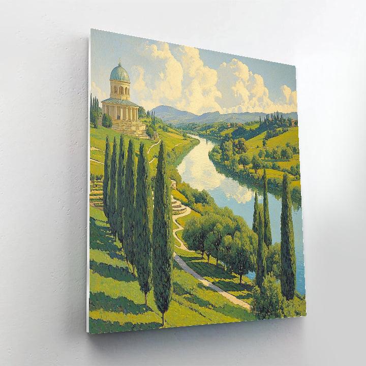 Raphael Inspired Harmonious Horizon With Flowing River DIY paint by numbers