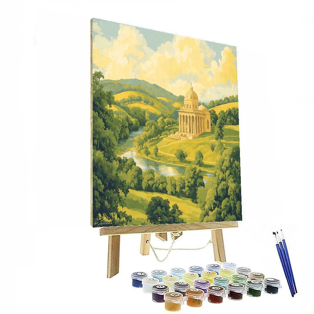 Raphael Inspired Harmonious Classical Temple Landscape paint by number