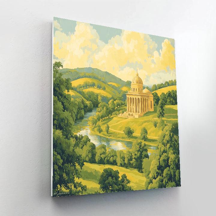 Raphael Inspired Harmonious Classical Temple Landscape paint by number