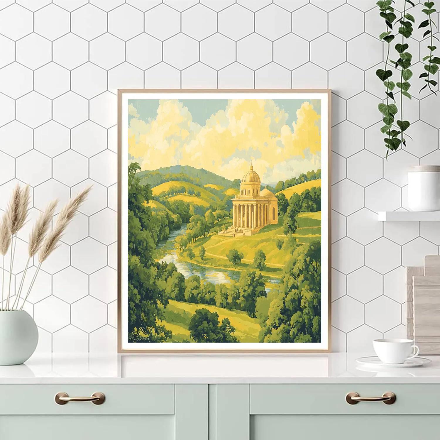 Raphael Inspired Harmonious Classical Temple Landscape paint by number