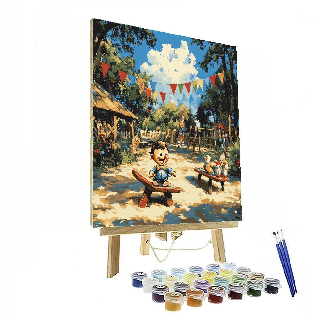 Pinocchio Puppet Playground Paint by numbers kits