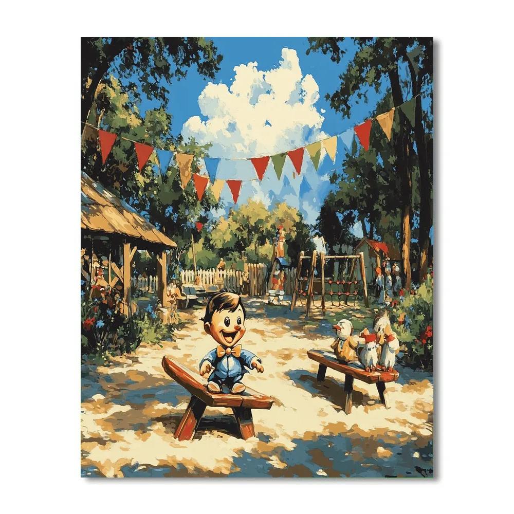 Pinocchio Puppet Playground Paint by numbers kits