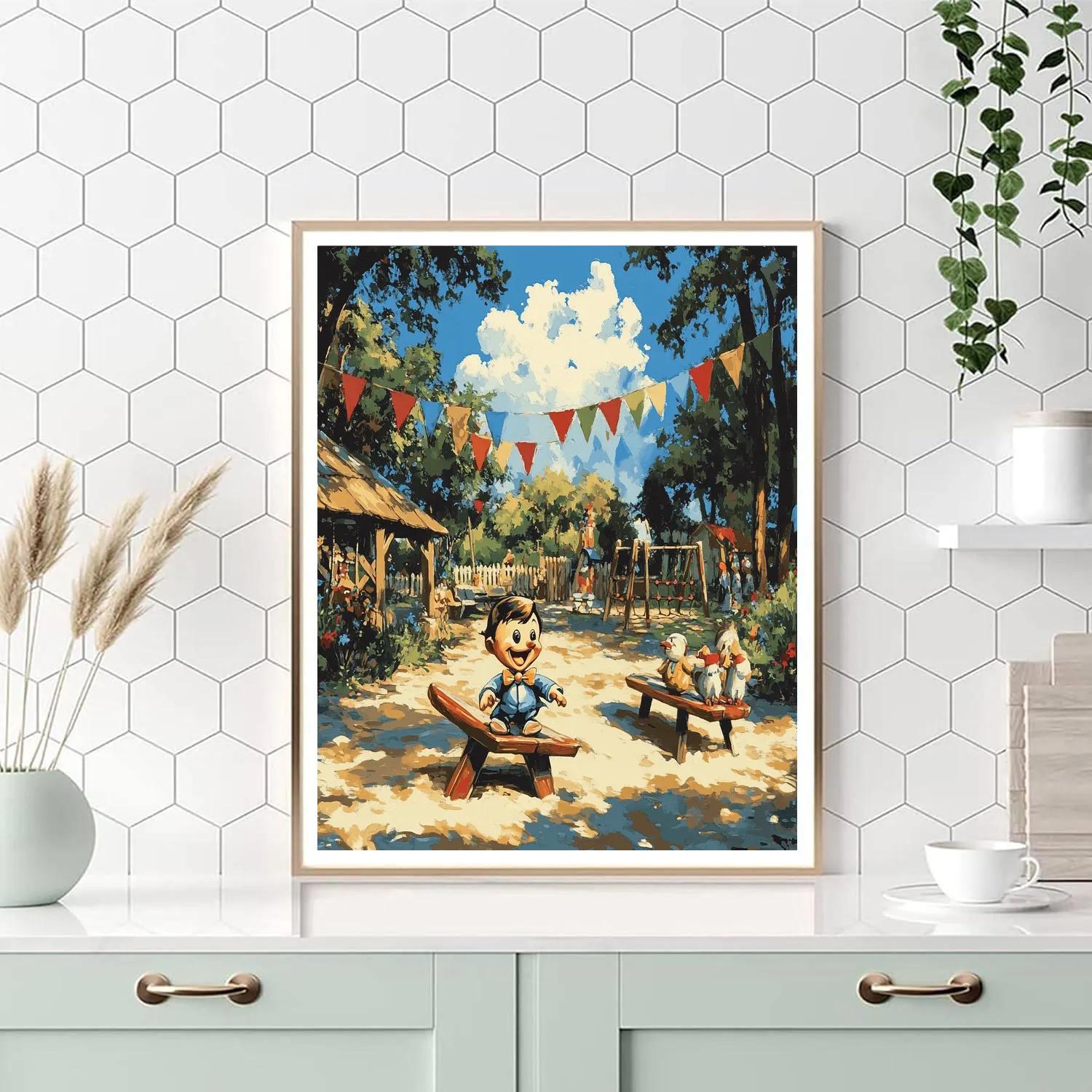 Pinocchio Puppet Playground Paint by numbers kits