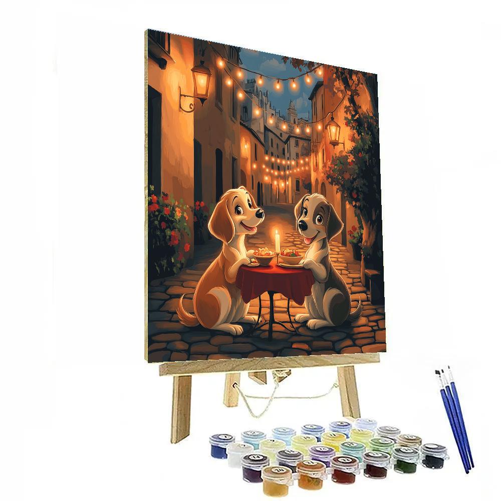 Lady And The Tramp Evening Feast painting number kit