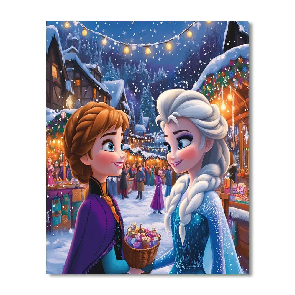 Anna And Elsa’s Winter Festival Numbered painting kits