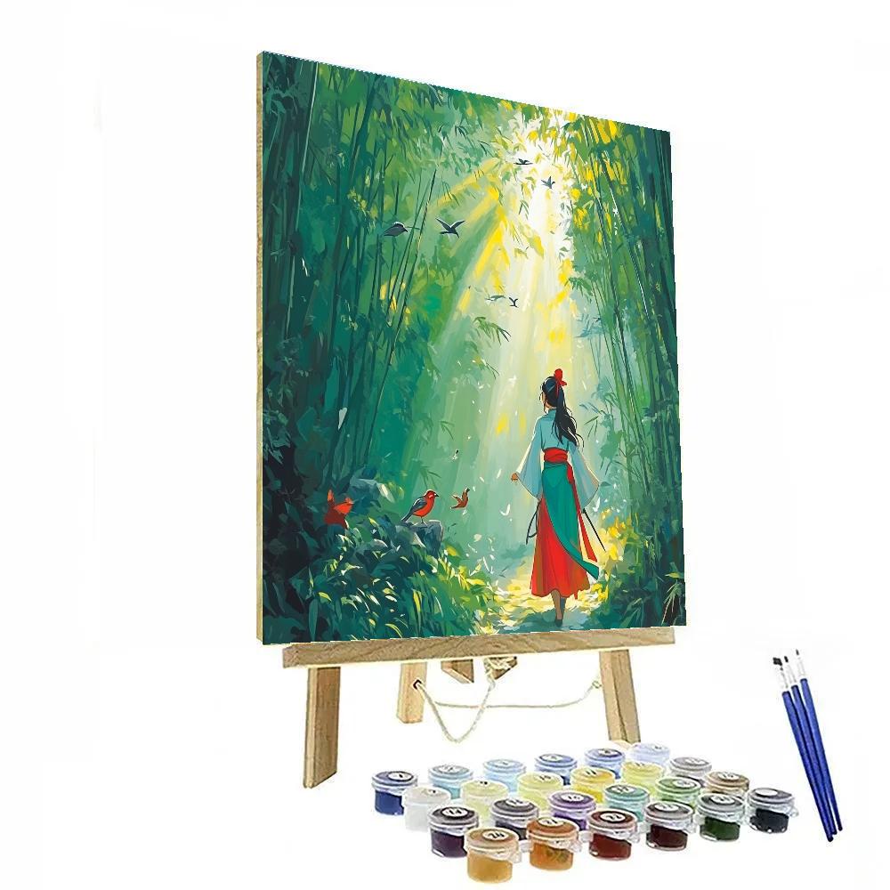 Mulan’s Bamboo Forest Journey Paint by numbers art