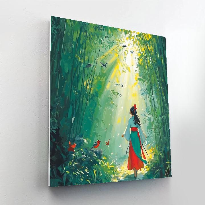 Mulan’s Bamboo Forest Journey Paint by numbers art