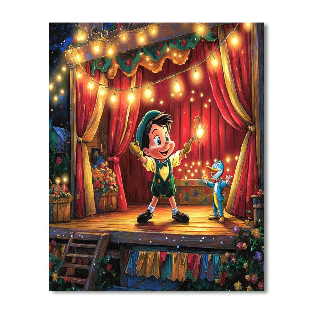 Pinocchio’s Puppet Theater Show Painting by numbers kit