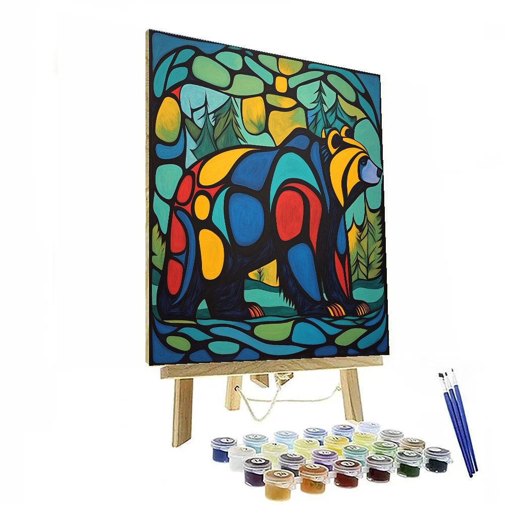 Norval Morrisseau Inspired Bear Spirit Of The Northern Forest Paint by numbers art