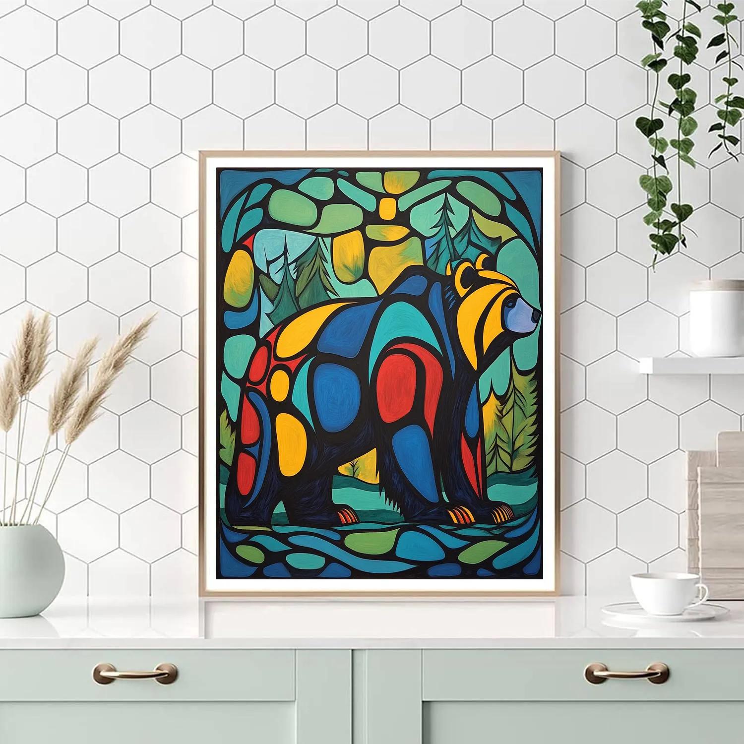Norval Morrisseau Inspired Bear Spirit Of The Northern Forest Paint by numbers art