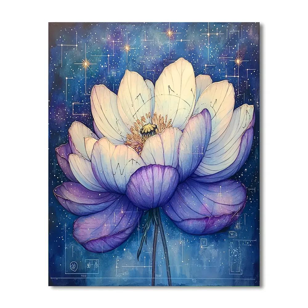 Leonardo Da Vinci Inspired Cosmic Petals Painting by numbers kit