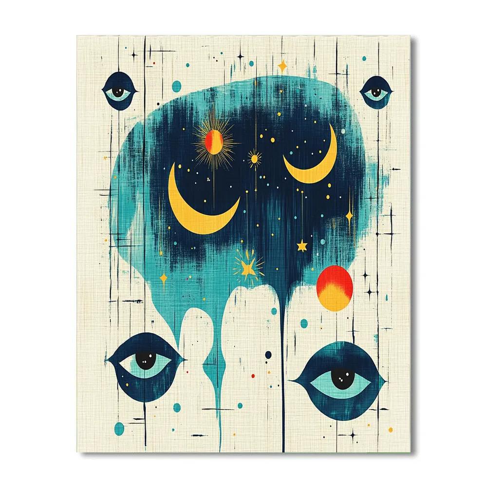 Joan Miró Inspired Starry Biomorph Symphony Paint by numbers kits