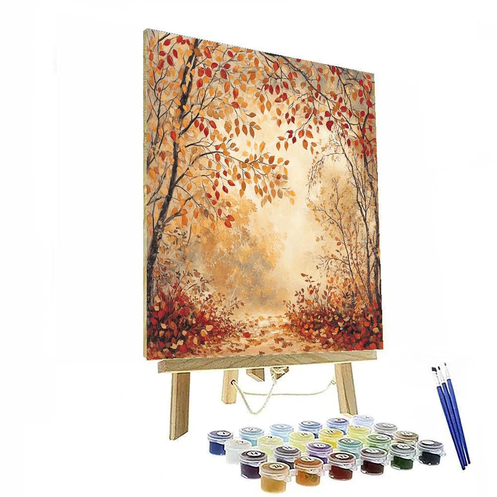 Leonardo Da Vinci Inspired Serene Autumn Garden Paint by numbers art