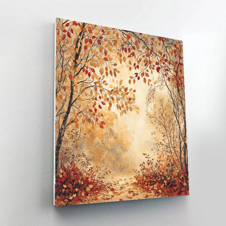 Leonardo Da Vinci Inspired Serene Autumn Garden Paint by numbers art
