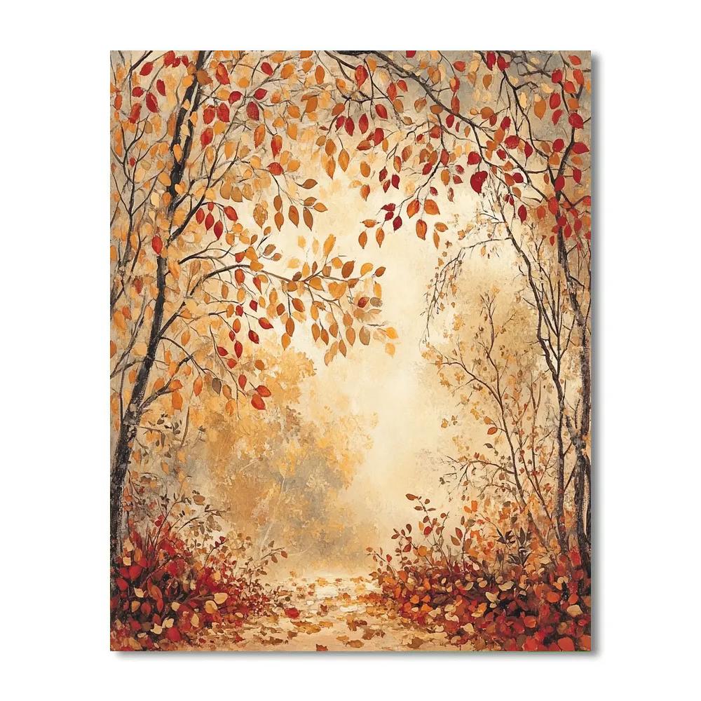 Leonardo Da Vinci Inspired Serene Autumn Garden Paint by numbers art