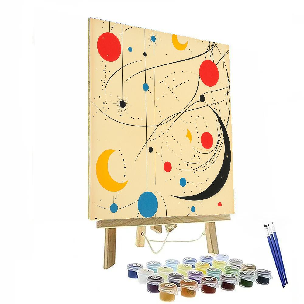 Joan Miró Inspired Celestial Lattice paint by color