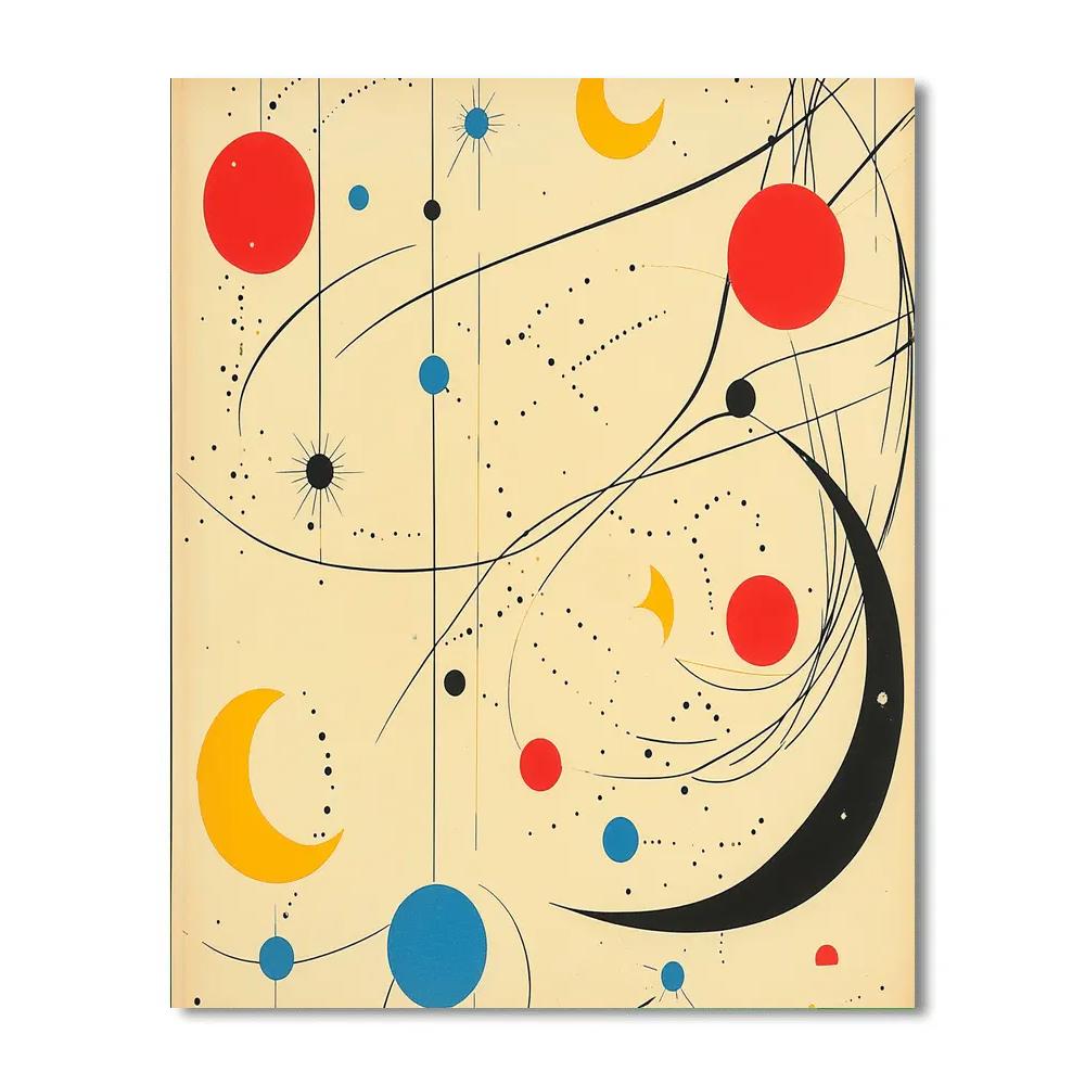 Joan Miró Inspired Celestial Lattice paint by color