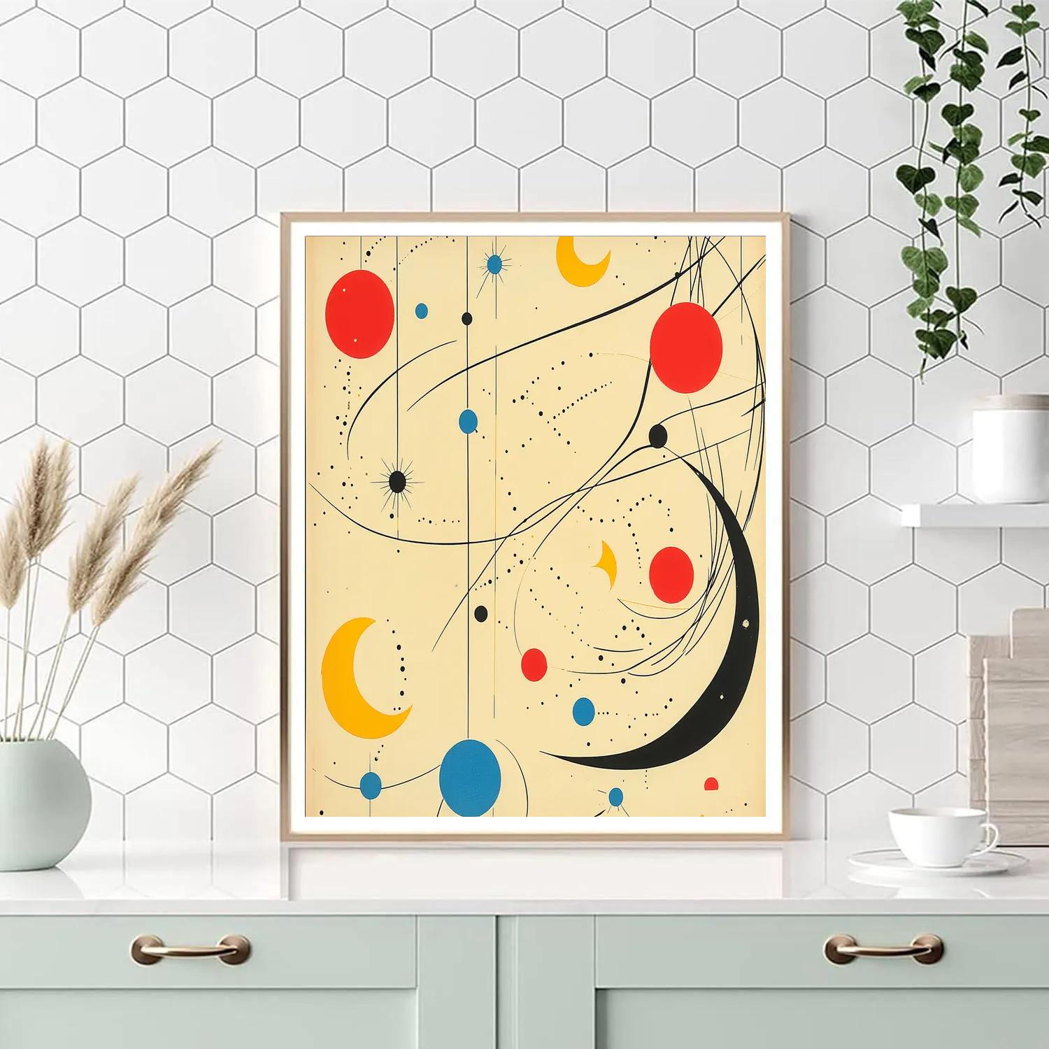 Joan Miró Inspired Celestial Lattice paint by color