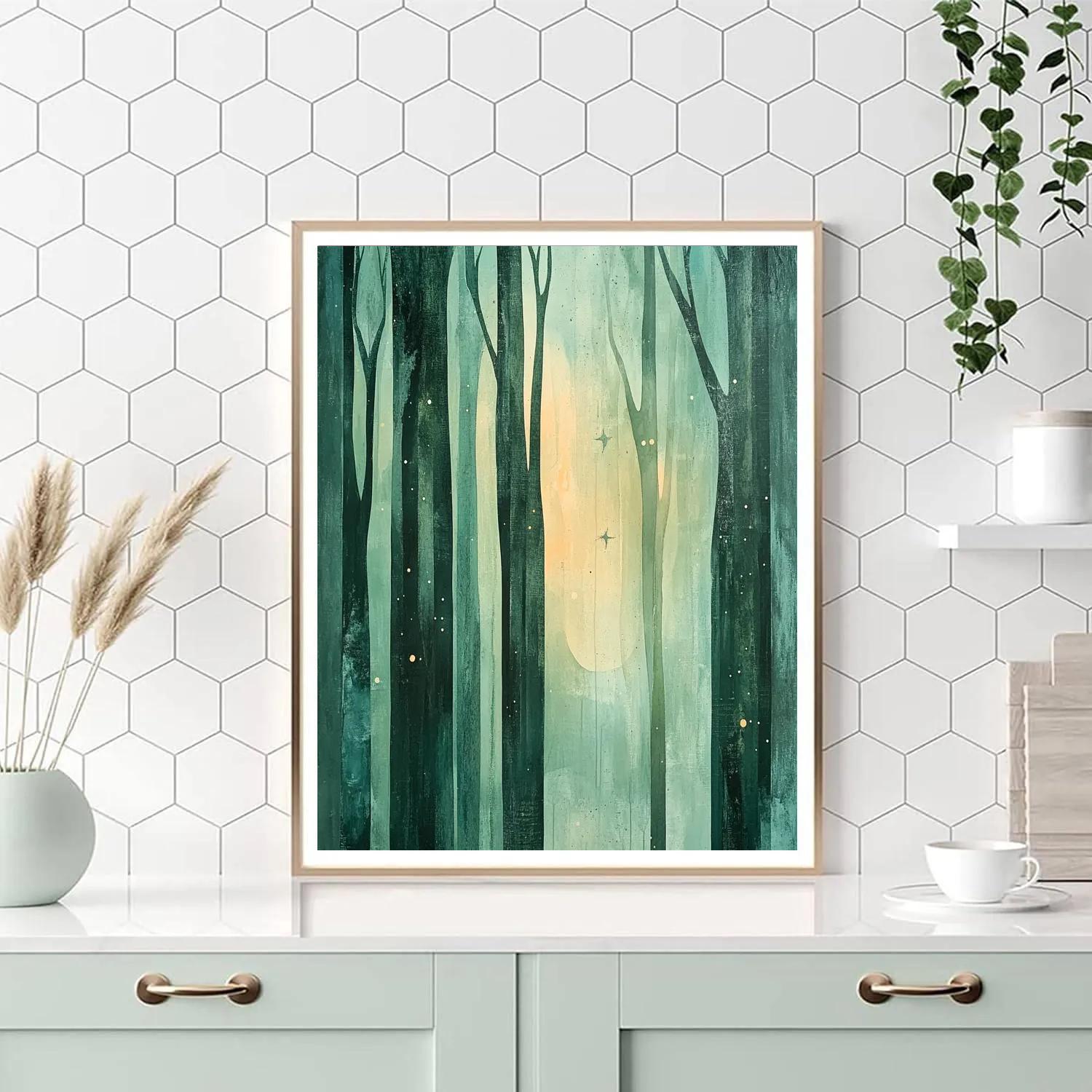 Max Ernst Inspired Celestial Grove Number painting