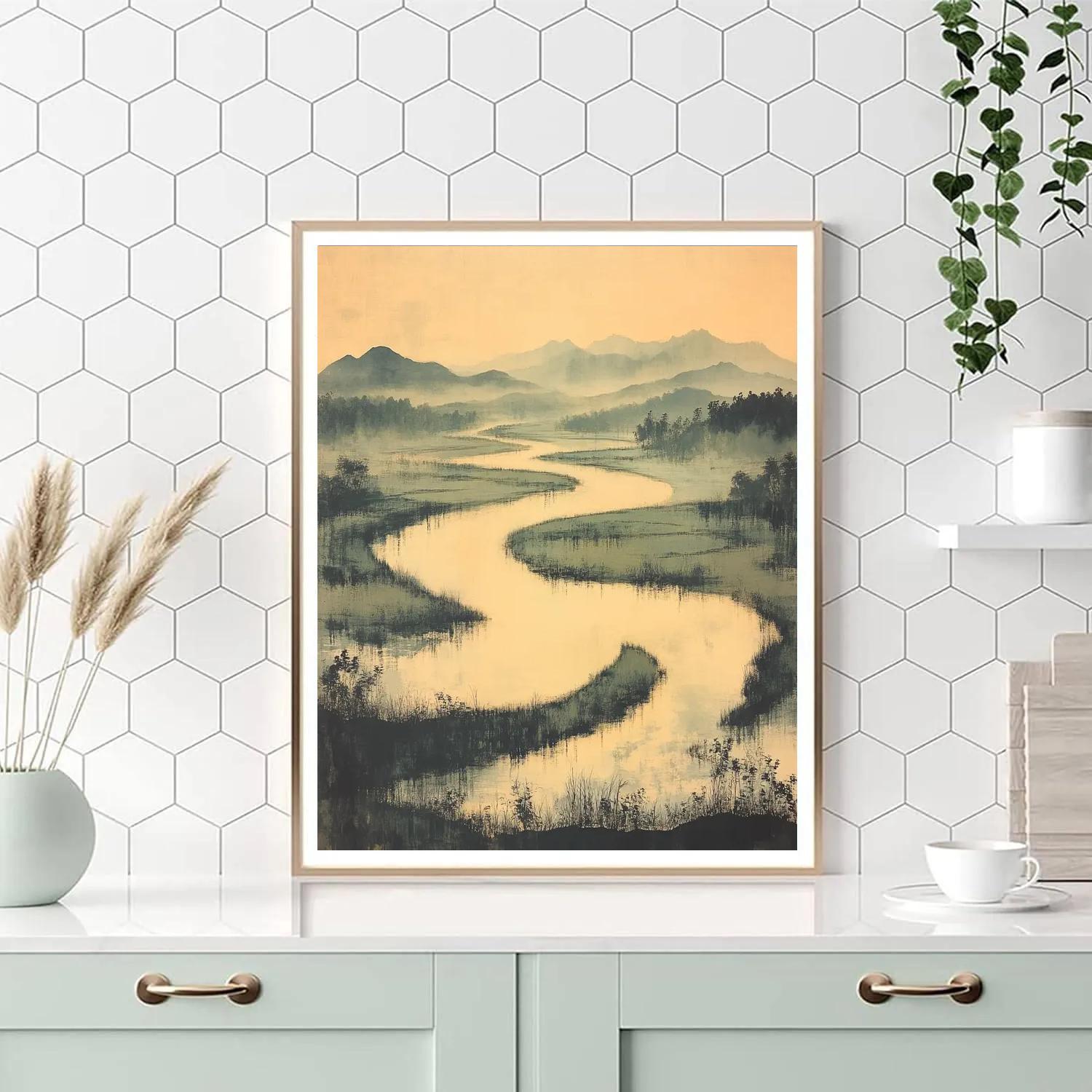Zhao Mengfu Inspired River Of Celestial Ink Paint by numbers kits