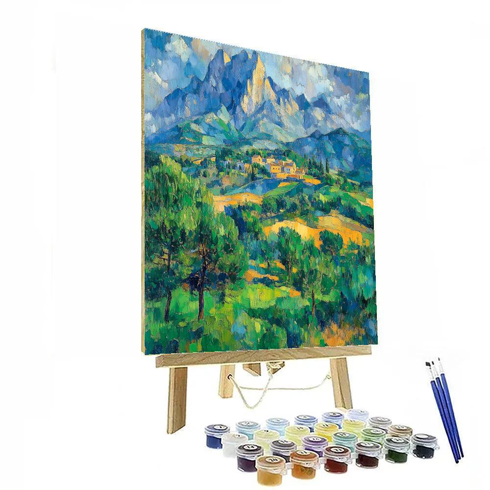 Inspired Geometric Landscape By Paul Cézanne paint by number