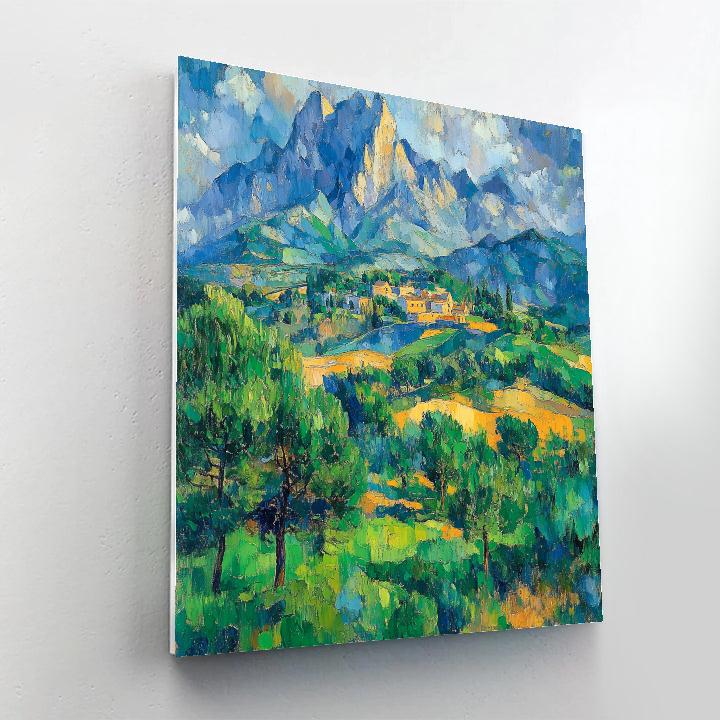 Inspired Geometric Landscape By Paul Cézanne paint by number