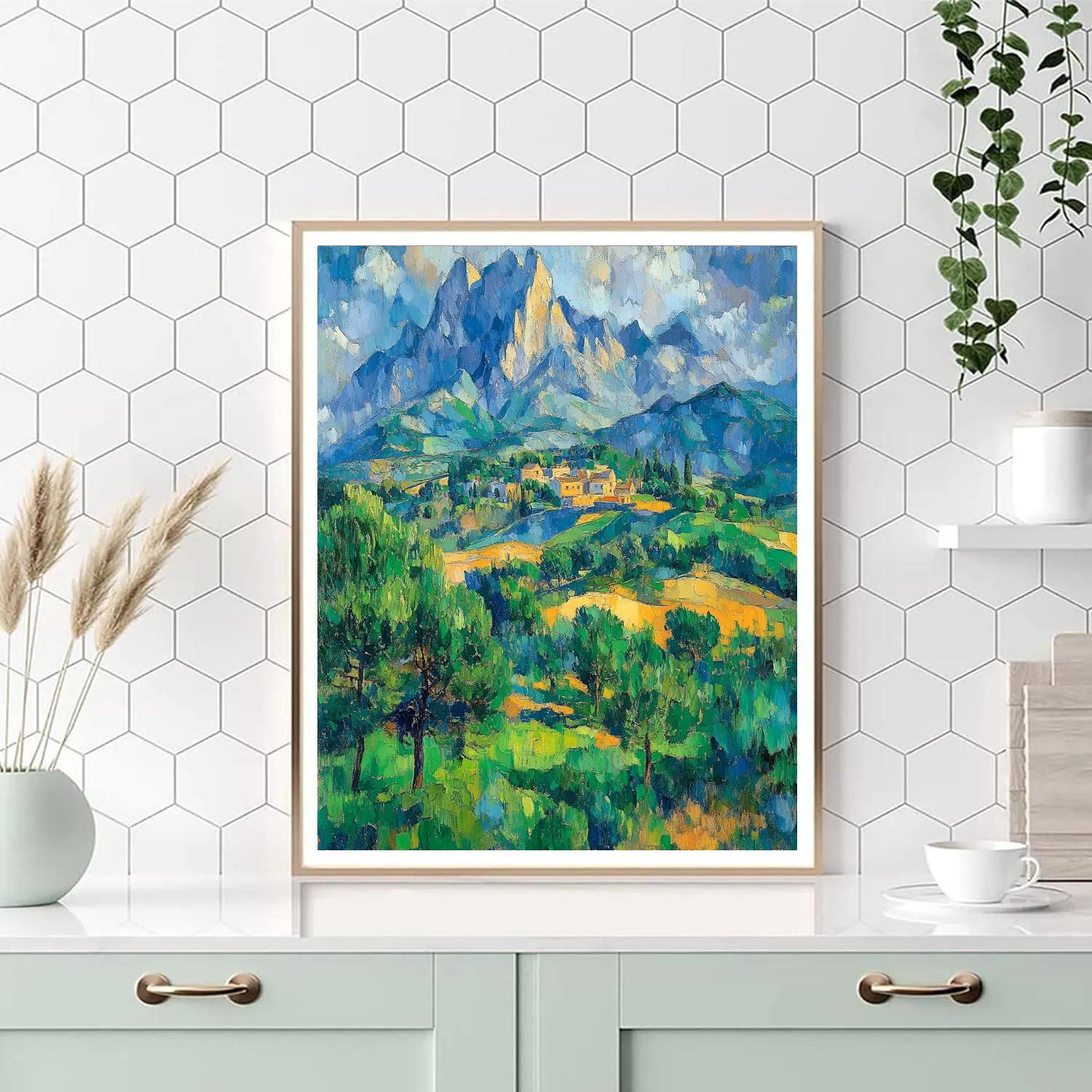 Inspired Geometric Landscape By Paul Cézanne paint by number