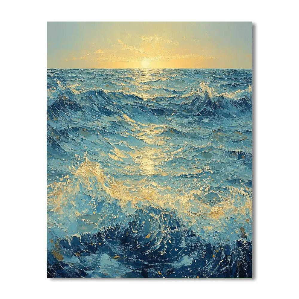 Georges Seurat Inspired Tidal Current Abstraction painting number kit