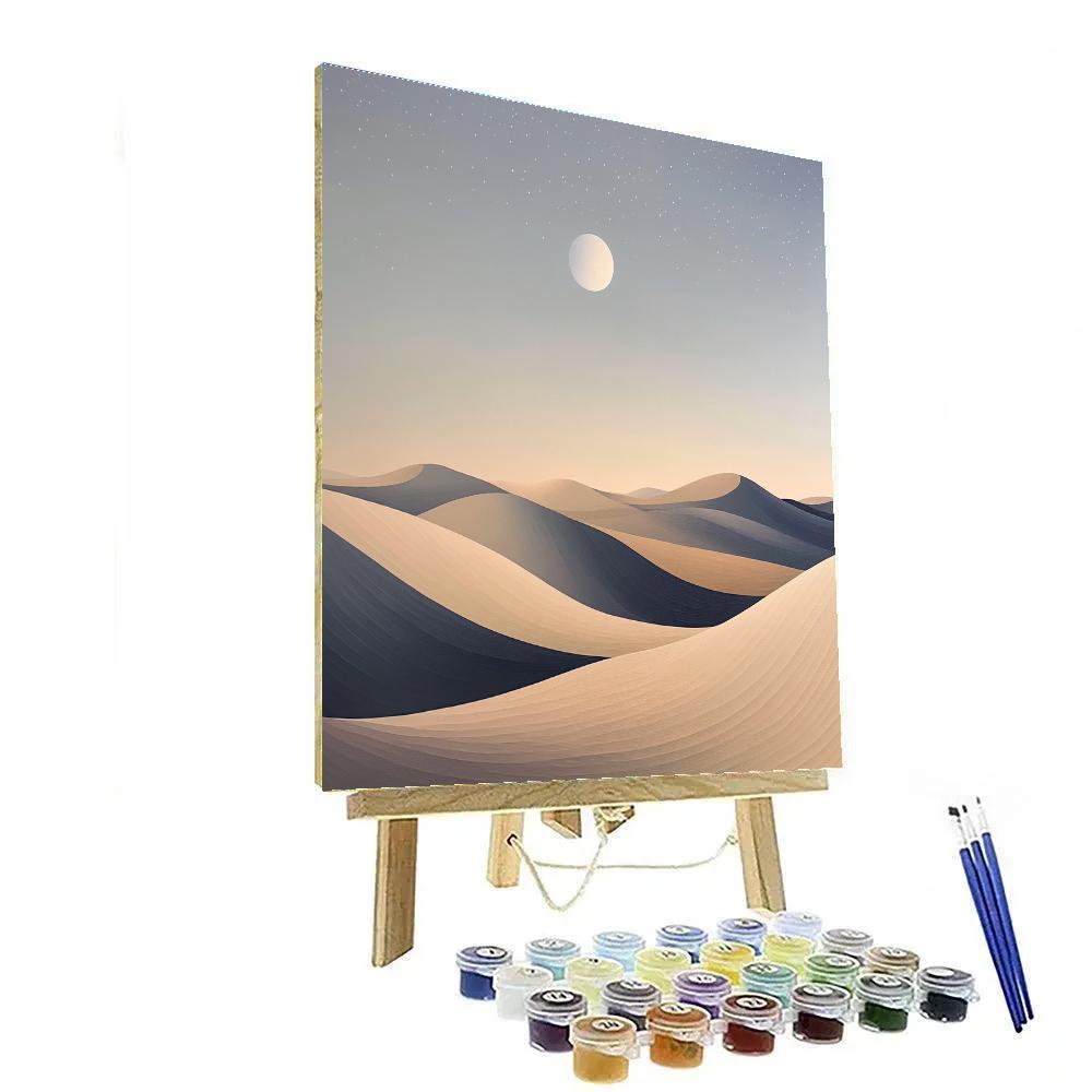 Georges Seurat Inspired Lunar Dune Panorama paint by number