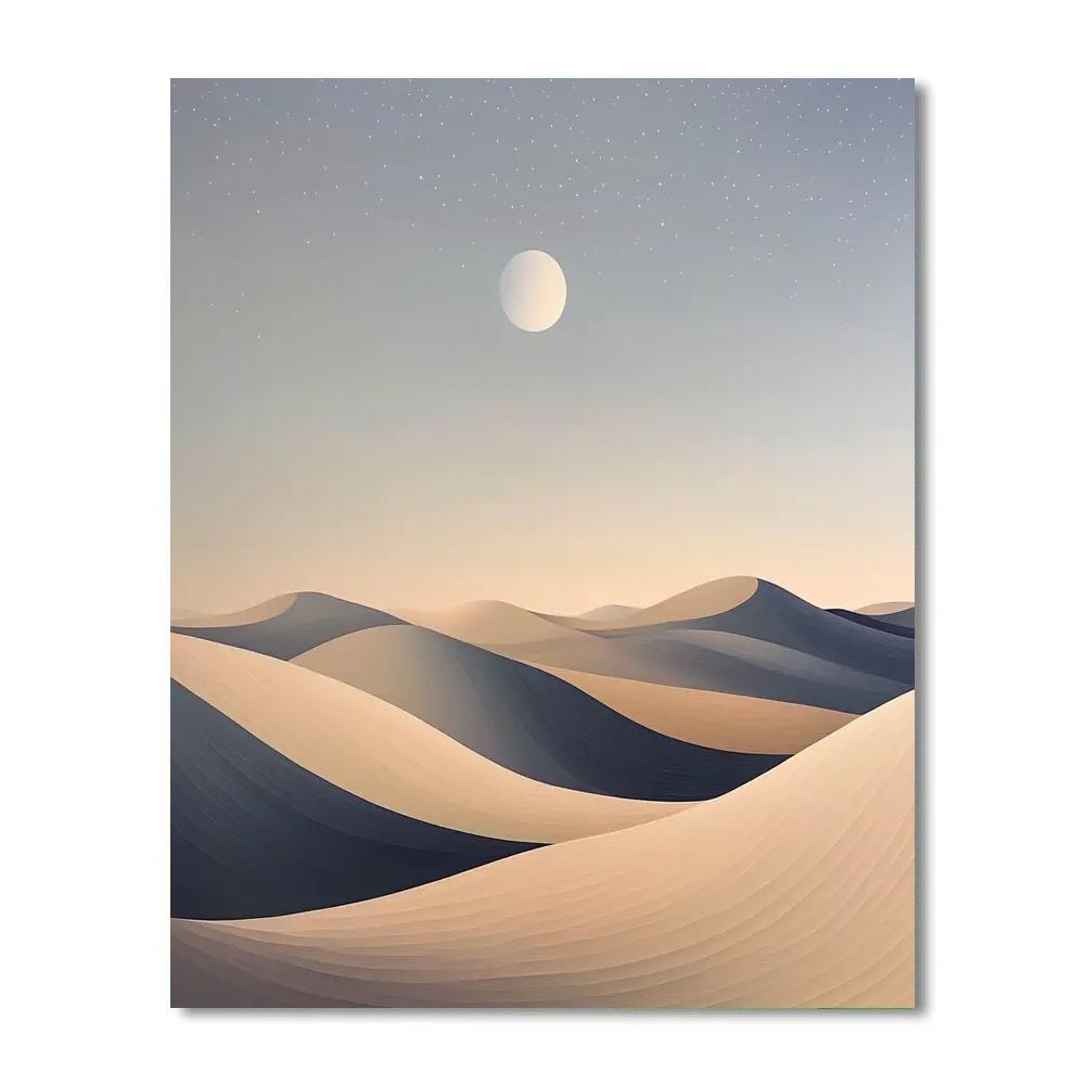 Georges Seurat Inspired Lunar Dune Panorama paint by number