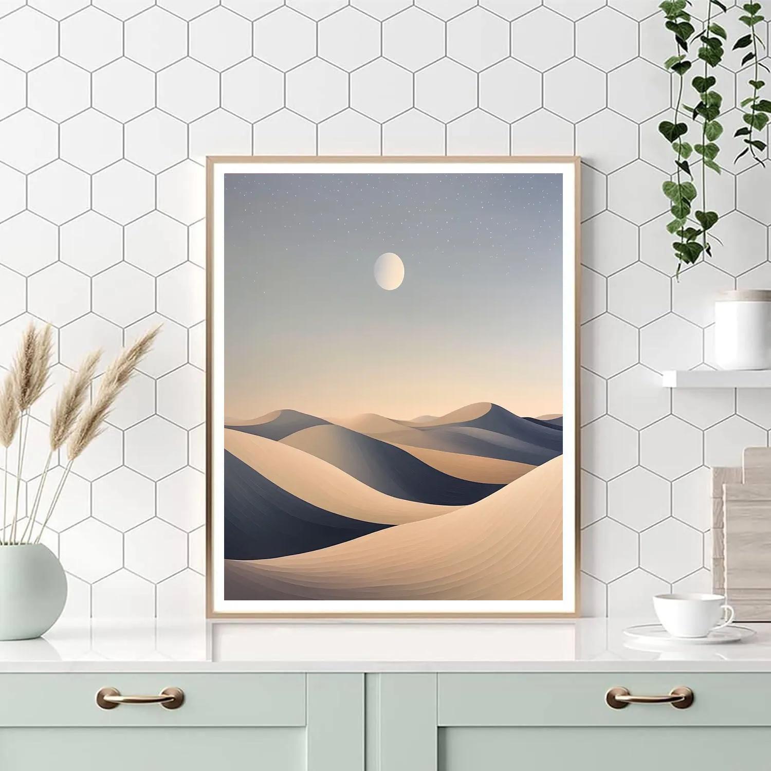 Georges Seurat Inspired Lunar Dune Panorama paint by number